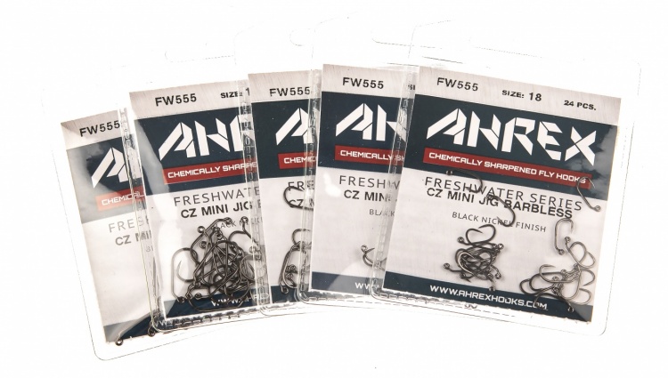 Ahrex Fw555 Cz Mini Jig Barbless #18 Trout Fly Tying Hooks